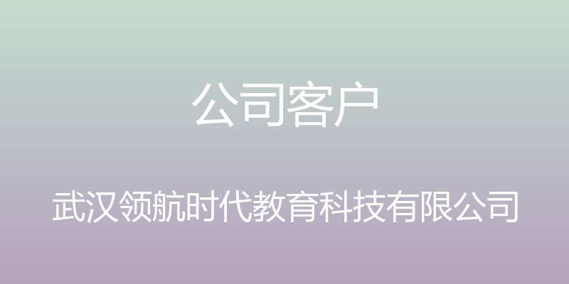 公司客户 - 武汉领航时代教育科技有限公司